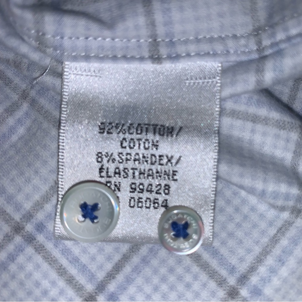 Bugatchi Blue Checkered Men's Shirt XL - Picture 3 of 4